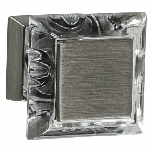Hafele Knob, Acrylic & Zinc, Amerock Abernathy™ Collection, antique silver, Item# 133.50.108, 13350108, 133-50-108