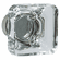 Hafele Knob, Aluminum & Synthetic Crystal, 35 x 35 mm, Amerock Glacio Collection, polished nickel & clear, Item# 133.50.120, 13350120, 133-50-120