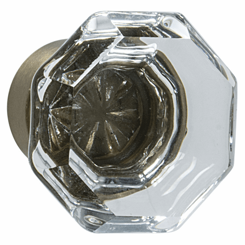 Hafele Knob, Zinc & Glass, Amerock Traditional Classics Collection, Clear & golden champagne, Item# 133.50.127, 13350127, 133-50-127
