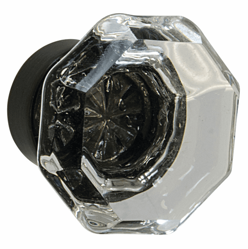 Hafele Knob, Zinc & Glass, Amerock Traditional Classics Collection, Clear & oil-rubbed bronze, Item# 133.50.131, 13350131, 133-50-131