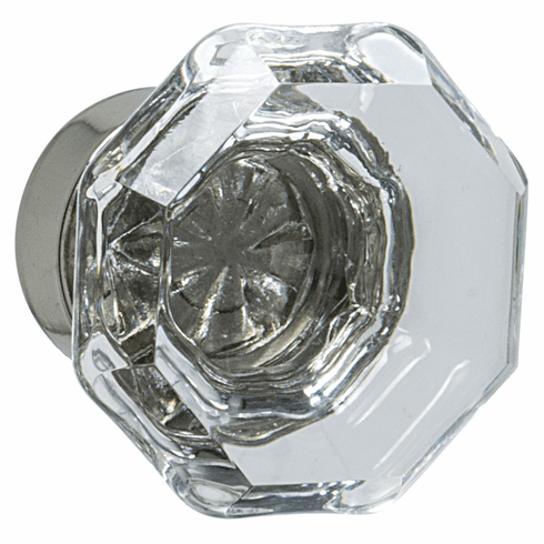 Hafele Knob, Zinc & Glass, Amerock Traditional Classics Collection, Clear & polished nickel, Item# 133.50.132, 13350132, 133-50-132