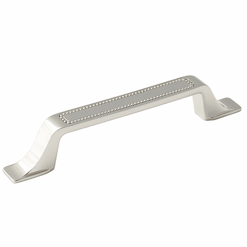 Hafele Handle, Zinc, Amerock Carolyne Collection, polished nickel, 128 mm CTC, Item# 133.50.201, 13350201, 133-50-201