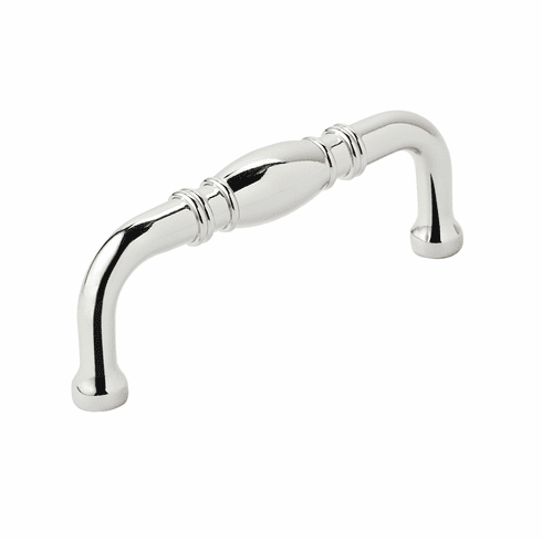 Hafele Handle, Zinc, Amerock Granby Collection, polished nickel, 76 mm CTC, Item# 133.50.288, 13350288, 133-50-288