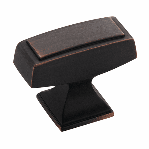 Hafele Knob, Zinc, Amerock Mulholland Collection, oil-rubbed bronze, 38 x 21 mm, Item# 133.50.612, 13350612, 133-50-612