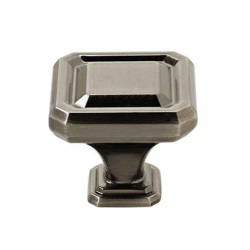 Hafele Knob, Zinc, Amerock Wells Collection, gunmetal, 38 x 28 mm, Item# 133.50.644, 13350644, 133-50-644