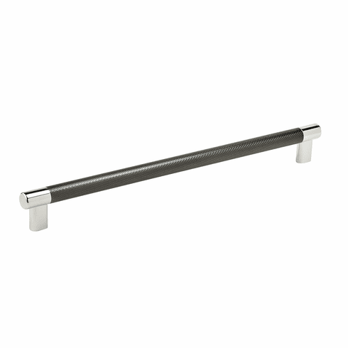 Hafele Handle, Zinc & Stainless Steel, Amerock Esquire Collection, polished nickel & gunmetal, 320 mm CTC, Item# 133.50.690, 13350690, 133-50-690