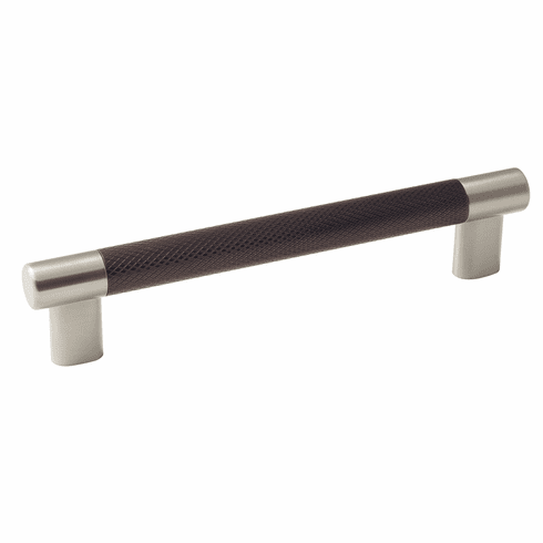 Hafele Handle, Zinc & Stainless Steel, Amerock Esquire Collection, satin nickel & oil-rubbed bronze, 160 mm CTC, Item# 133.50.698, 13350698, 133-50-698