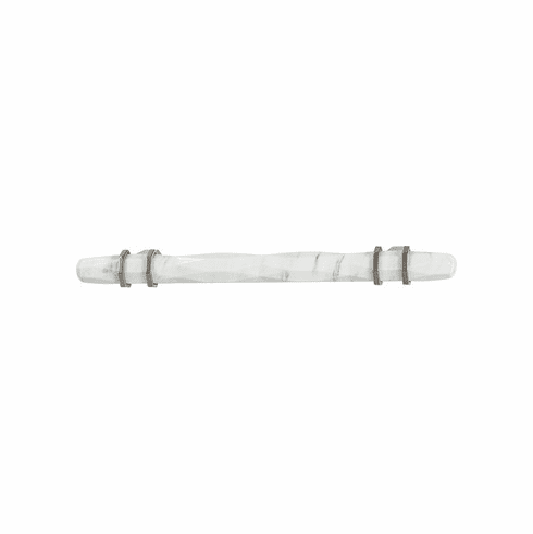 Hafele Handle, Zinc, Marbleized white/satin nickel, 128 mm CTC, Item# 133.53.106, 13353106, 133-53-106