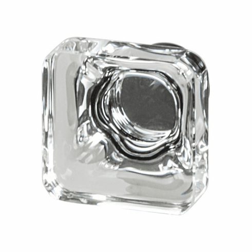 Hafele Knob, Aluminum & Synthetic Crystal, 35 x 35 mm, Amerock Glacio Collection, black bronzed & clear, Item# 133.53.126, 13353126, 133-53-126