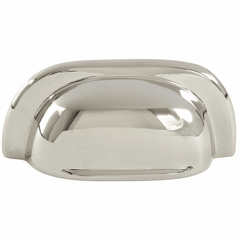 Hafele Cup Handle, Brass, Mulberry Collection, Polished nickel, 64 mm CTC, Item# 151.40.203, 15140203, 151-40-203