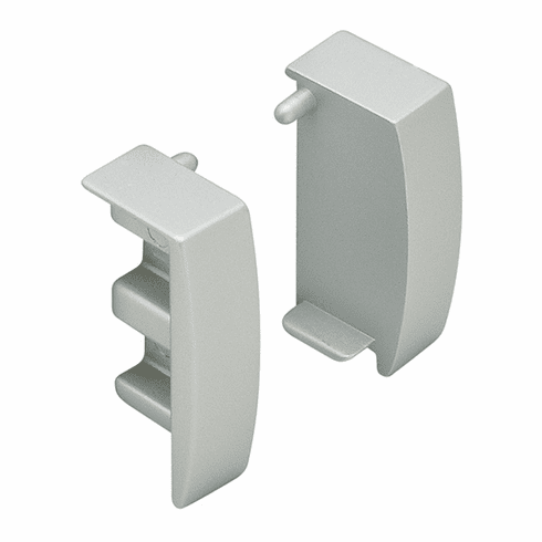 Hafele L-Profile End Cap, Zinc alloy, Impressions Collection, Matt aluminum; Use with 151.85.930, Item# 151.85.989, 15185989, 151-85-989