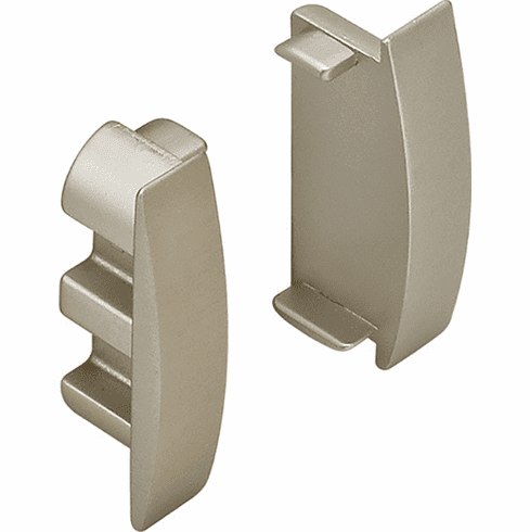 Hafele L-Profile End Cap, Zinc alloy, Impressions Collection, Stainless steel look; Use with 151.86.030, Item# 151.86.089, 15186089, 151-86-089