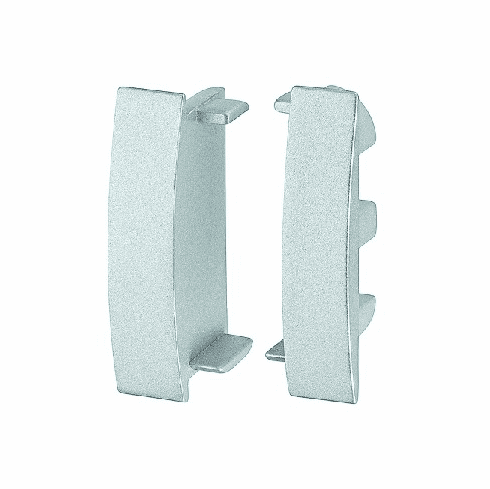 Hafele L-Profile End Cap, Zinc alloy, Impressions Collection, Matt aluminum; Use with 151.86.930, Item# 151.86.989, 15186989, 151-86-989