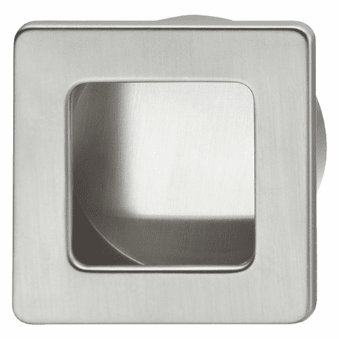 Hafele Inset Handle, Zinc alloy, for glue fixing, square, dim. A: 39 mm, dim. B: 35 mm, nickel plated, brushed, Item# 155.00.010, 15500010, 155-00-010