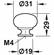 Hafele Knob, Brass, stainless steel, Item# 155.01.540, 15501540, 155-01-540