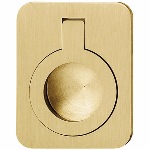 Hafele Inset Ring Handle, Brass, Campaign Collection, 47 x 60 mm (W x H), Brushed brass, Item# 155.01.572, 15501572, 155-01-572