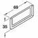 Hafele Label Frame, Nickel-Plated, Steel, L x H: (2 11/16 x 1 3/8") 69 x 35 mm, Item# 168.02.761, 16802761, 168-02-761