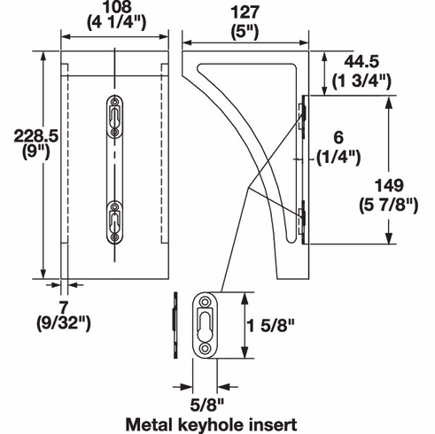 Hafele Corbel, 9" x 4 1/4" x 5" (H x W x D), Transitions Collection, Maple, Item# 194.75.170, 19475170, 194-75-170