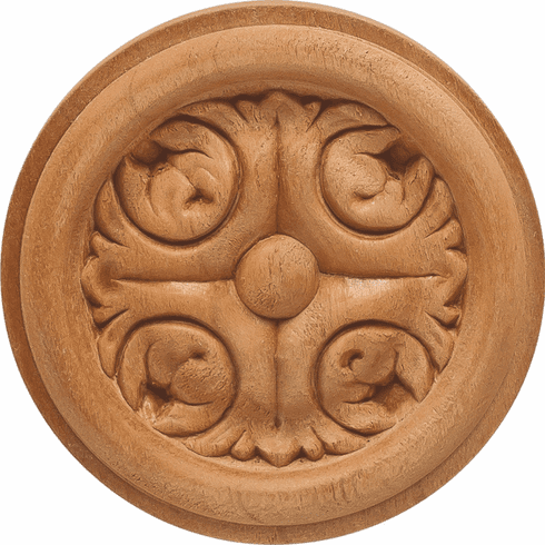 Hafele Onlay, Diameter: 2 7/8", Acanthus Collection, Cherry, Item# 194.78.651, 19478651, 194-78-651