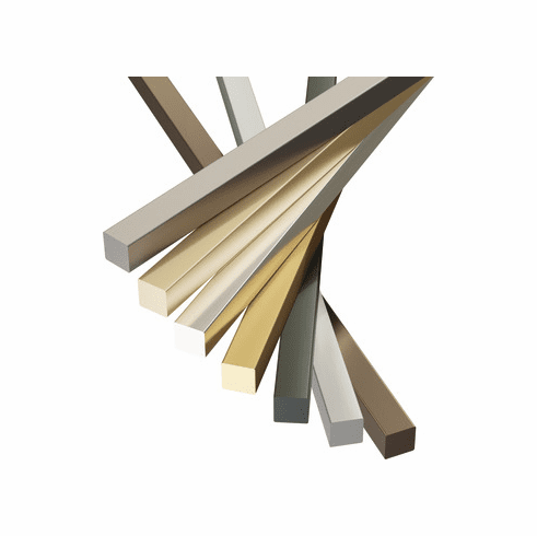 Hafele Cabinet Accent Bar, Aluminum, 1/4" x 1/4" x 72", Stainless steel, Item# 194.80.034, 19480034, 194-80-034