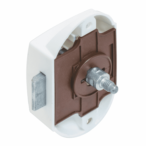 Hafele Push-Lock, Hafele Push-Lock, can be operated from one side, Without Catch Bolt, White, plastic, Item# 211.63.702, 21163702, 211-63-702