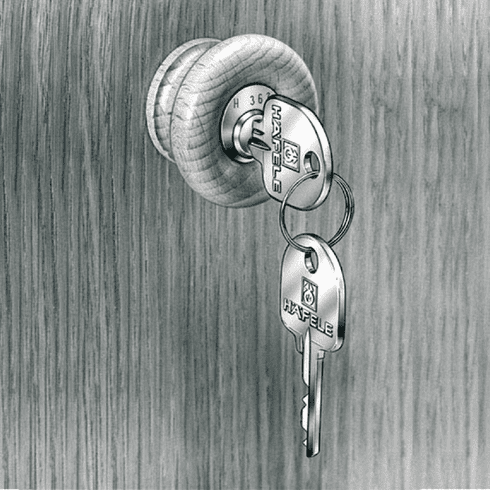 Hafele 225.62.290, Piccolo Nova Lock, extended cylinder, zinc