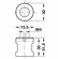 Hafele Fixed adapter handle, Hafele Symo, length 30mm, for mass production, for combination with rotary handles, where a uniform drilling pattern for rotary handle and fixed adapter knob is required, without rings, Item# 229.82.600, 22982600, 229-82-600
