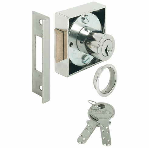 Hafele 231.06.229 Spring Lock, KABA 8, steel, nickel-plated, 25mm, keyed different (1 piece), 23106229, 231-06-229