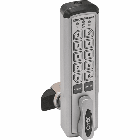 Hafele Regulator Keypad Lock, Self-Locking, RegulatoR -, Horizontal, right hand with lever on left, 1 3/4" cylinder length, Item# 231.97.105, 23197105, 231-97-105