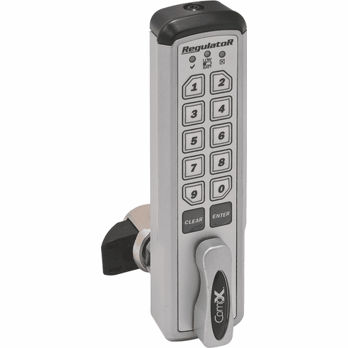 Hafele Regulator Keypad Lock, Self-Locking, RegulatoR -, Horizontal, left hand, with lever on right, 1 3/16" cylinder length, Item# 231.97.113, 23197113, 231-97-113