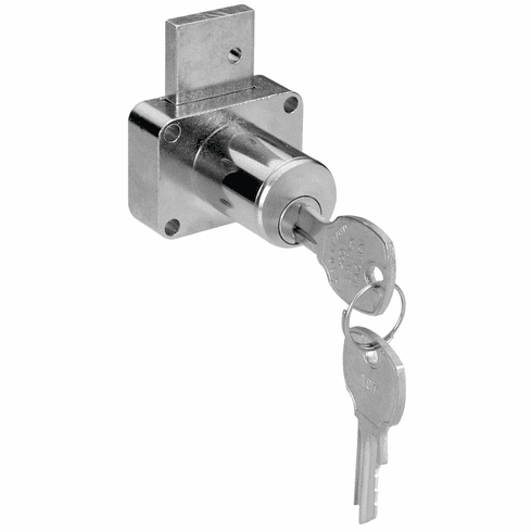 Hafele Cabinet Drawer Lock, C8178 and C8179 Series, Keyed Different, National Lock - High Security, Brushed chrome, cylinder length 7/8", Item# 232.14.300, 23214300, 232-14-300
