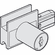 Hafele Lock housing, with Cylinder, Keyed Alike, for Slido F-Line14 25A, zinc alloy, chrome matt, Item# 233.02.420, 23302420, 233-02-420