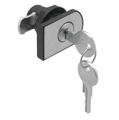 Hafele Glass Door Lock, Vertical Installation, Timberline modular removable core locking system, Polished nickel, Item# 233.17.700, 23317700, 233-17-700