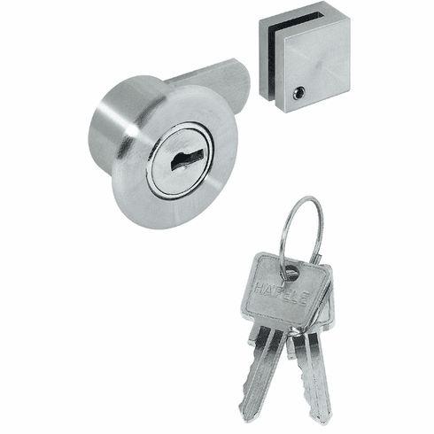Hafele Glass Door Cam Lock, for Single Doors, For all-glass constructions, Keyed Alike (SG 1), Item# 233.47.001, 23347001, 233-47-001