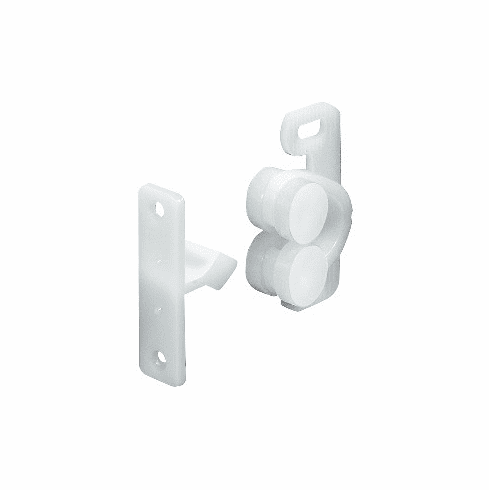 Hafele Twin Roller Catch, Screw-Mounted, White, Item# 244.03.700, 24403700, 244-03-700