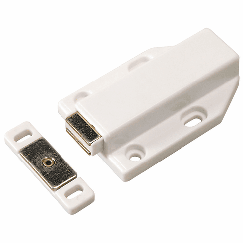 Hafele Magnetic Pressure Push Latch, 2.4 kg Pull, White, Item# 245.61.740, 24561740, 245-61-740