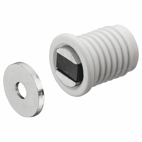 Hafele Magnetic Catch, 2.5â€“3.5 kg Pull, for 13.6 mm Drill Hole, For press fitting, White, Item# 246.19.701, 24619701, 246-19-701