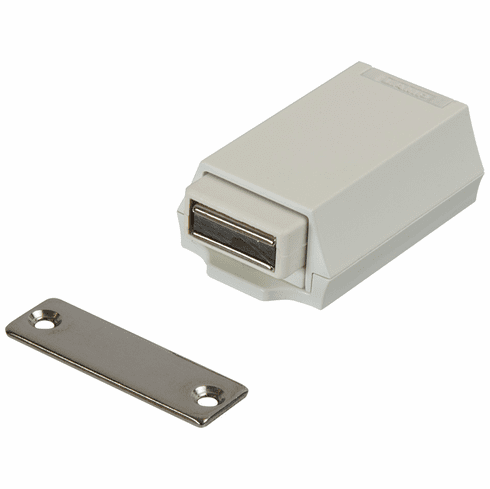 Hafele Heavy Duty Magnetic Push Latch, White, Item# 246.65.731, 24665731, 246-65-731