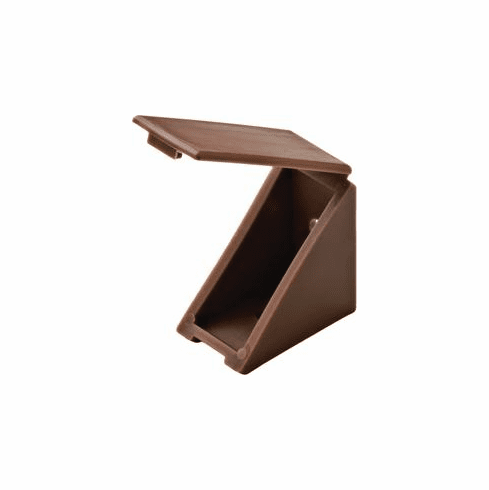 Hafele Angle Bracket, with Attached Cover Cap, 19 x 34 x 34 mm, Brown, Item# 260.24.140, 26024140, 260-24-140