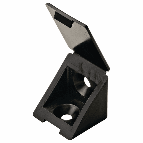 Hafele Angle Bracket, with Attached Cover Cap, Plastic, Black, Item# 260.24.320, 26024320, 260-24-320