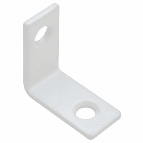 Hafele Angle Bracket, Epoxy Coated, 27 x 27 x 15 mm, steel, White, Item# 260.35.740, 26035740, 260-35-740