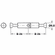 Hafele Miter Joint Connector, Minifix, for Twin Mounting, Double-Ended Bolt, Double-ended bolts, Drilling dimension B: 24 mm, Item# 262.12.859, 26212859, 262-12-859