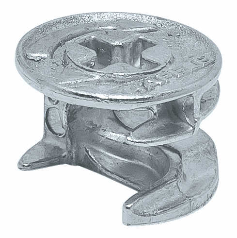 Hafele Connector Housing, Häfele Minifix® 15, Zinc alloy, Without rim, For wood thickness from 13 mm and above, unfinished, Item# 262.26.031, 26226031, 262-26-031