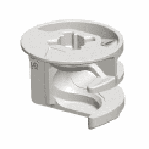 Hafele Connector Housing, without Rim, Minifix 15, For wood thickness from 15 mm , drilling depth D: 12 mm, bright zinc plated, Item# 262.26.042, 26226042, 262-26-042