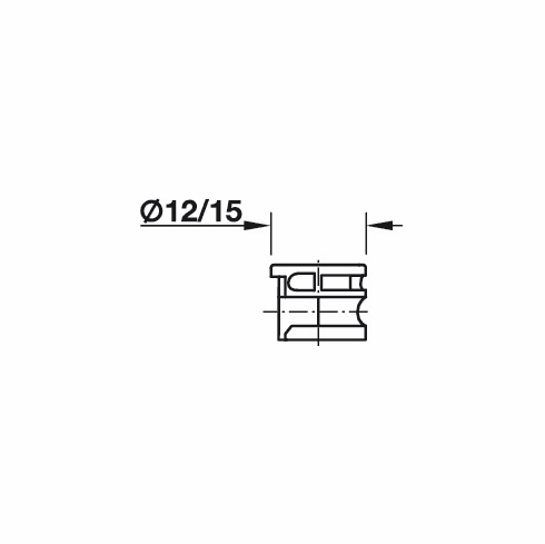 Hafele Connector Housing, Minifix 15 Cam, Zinc Alloy, without Flanged Rim, Type 1, Nickel-plated, Item# 262.26.570, 26226570, 262-26-570