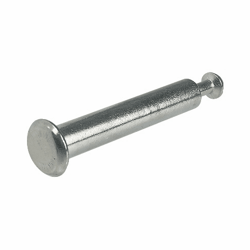 Hafele Capped Bolt, Häfele Minifix® system, bolt hole 8 mm, for 8 mm holes, Side Panel Thickness W: 19 mm, Drilling Dimension B: 24 mm, Nickel-Plated, Item# 262.27.765, 26227765, 262-27-765