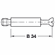 Hafele Connecting Bolt, Häfele Minifix® S100, with thread M6, Bolt hole 8 mm, bolt head Ø 7 mm, Drilling distance B: 34 mm, galvanized, thread length L: 7.5 mm, Item# 262.28.946, 26228946, 262-28-946