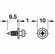 Hafele Connecting Screw, modular, for installation in metal, With self-tapping thread, For housing width 11-13 mm, thread Diameter: 3/16", Item# 262.47.969, 26247969, 262-47-969