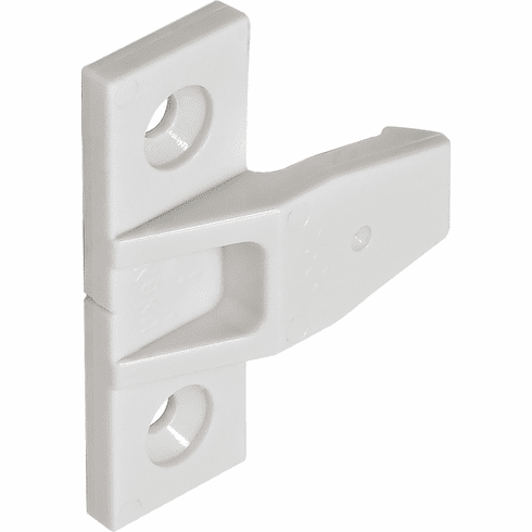 Hafele Push-In Fitting, AS Frame Component, Keku System, White, with wood screws, Item# 262.50.740, 26250740, 262-50-740