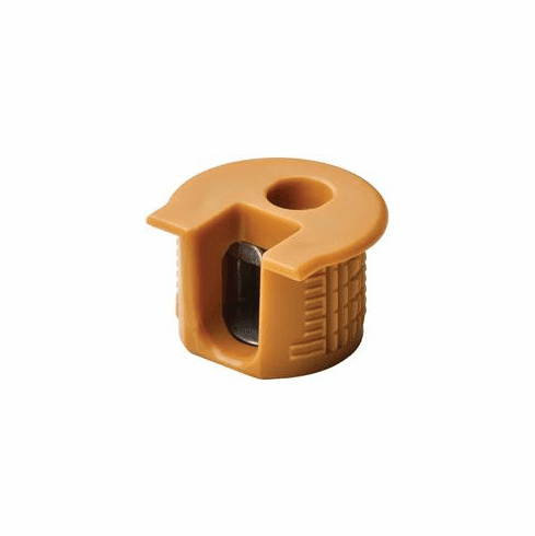 Hafele Connector Housing, Rafix 20 System, without Ridge, Plastic, with Tightening Element, For wood thickness 19 mm, candlelight, Item# 263.10.125, 26310125, 263-10-125